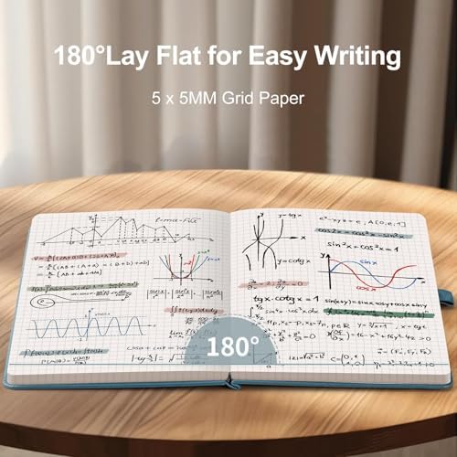 AHGXG Graph Paper Notebook, 120 GSM Paper, 160 Pages, A5 (5.7'' X 8.3'')