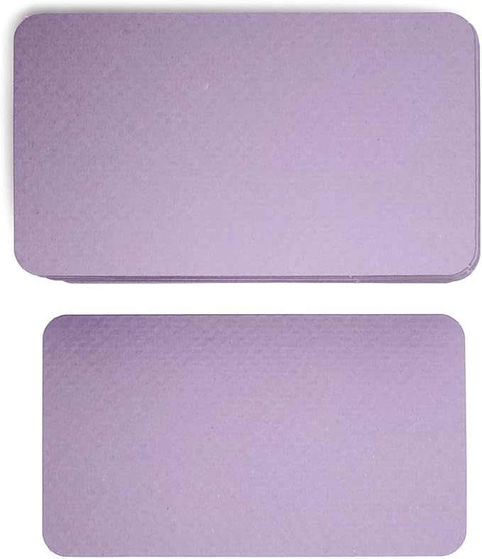 PPAPPAPPIYO 3.5x2 rounded corner index cards180gsm Thick Cardstock, Blank Colored Flash Cards for Study, Notes, Business Cards & Labels, Small Notecards 100 Pack (Lavender)