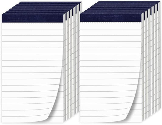 12 Pack Note Pads 3x5 Inch Small Lined Writing Memo Pads Refills Easy Tear Off no Rip Writing Pads with 50 Sheets Each Pad Narrow Ruled Mini Pocket Notepad for Daily Planning and Organization of Work