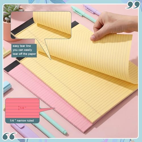 Fuutreo 8 Pcs Legal Pads 8.5 x 11 Colored Note Pads, Childlike Color