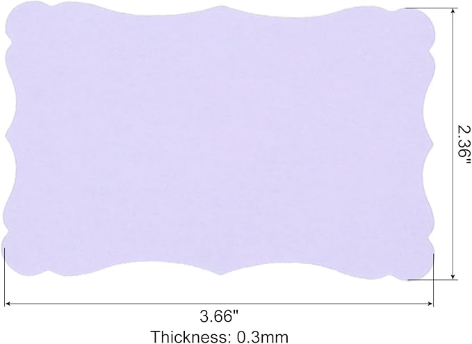 PATIKIL 3.7"x2.4" Blank Paper Business Cards, 120 Pack Small Index Flash Cards Words Message Note Card Mini Paper Tags Lace for DIY Gift, Light Purple