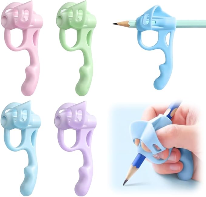 Pencil Grips for Kids Handwriting, 2025 New Toddler Pencil Grip Pencil Holder for Kids, Finger Grips for Pencils, Practice Writing for 2-4 Years Toddlers, Special Education School Supplies (4 PCS)