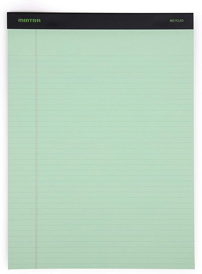 Mintra Office Colorful Legal Pads - Includes 2 Blue, 2 Pink, and, 2 Green Writing Pads, Micro Perforated Lined Sheets, Ideal for Professional & Personal Use, 8.5"x11" Narrow Ruled, 6 pack Pastel Set 3