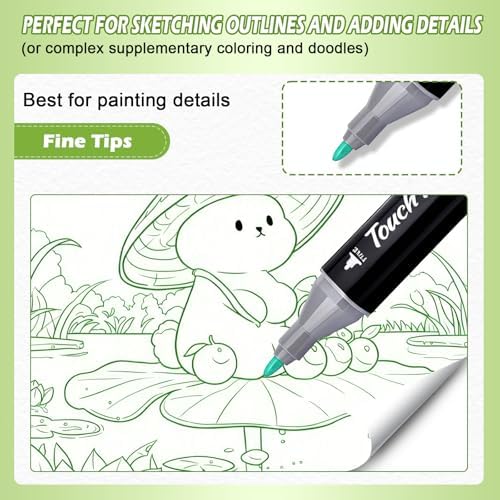 100 Colors Alcohol Markers, Dual Tip Fine & Chisel Pens, Art Markers Sketch Pens Permanent Alcohol Based for Adults Coloring Books Illustration Sketching Painting Art Supplies