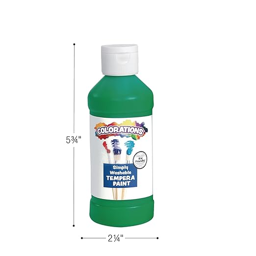 Colorations Paraben-Free Fluorescent Simply Washable Tempera Paint- Set of 6, 8 oz. Each Bottle, Non-Toxic, Classroom Essentials, Arts and Crafts Supplies for Kids and Adults