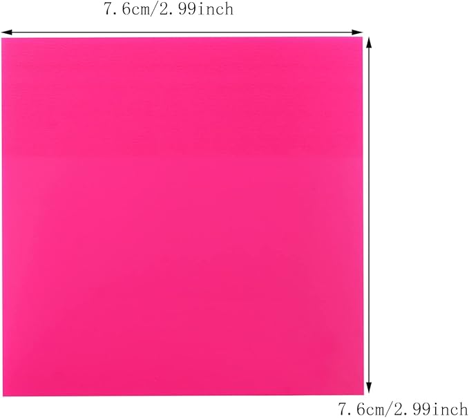 ONLYKXY 4 Pack Transparent Sticky Notes 7.6x7.6CM Self-Stick Book Tabs 200 Sheets Waterproof PET Markers Sticky Notes Pad (Pink)
