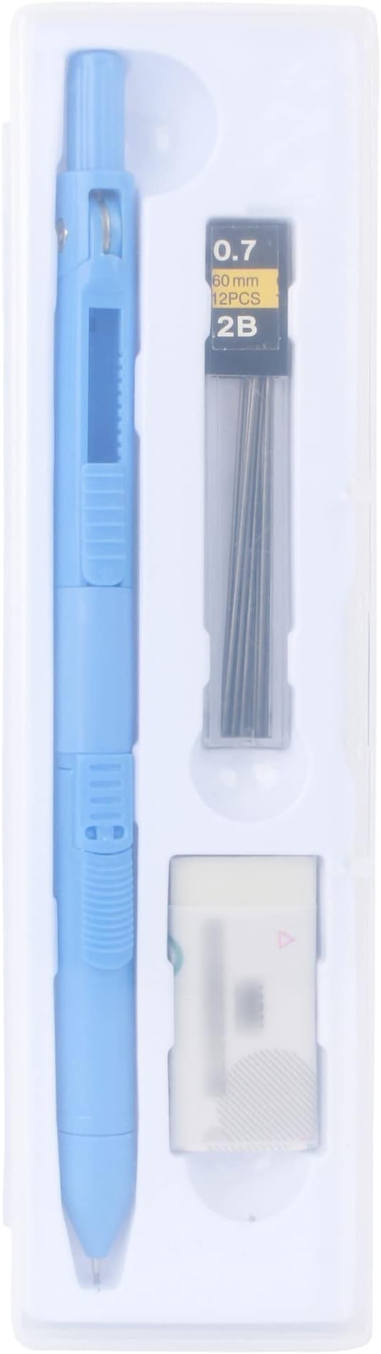 LABANCA 8 Pcs Compass Set with Protractor Rulers Pencil for Math Geometry (Compass Pen-Blue)