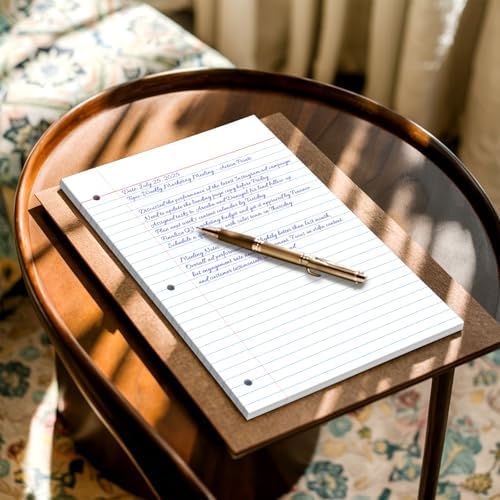 Loose Leaf Paper, 100 Sheets, Wide Ruled Filler Notebook Paper, 8" x 10.5", Bulk Notebook Papers,3 Hole Punched Loose Leaf Paper for 3 Ring Binders,Loose Leaf Office Paper, (White)