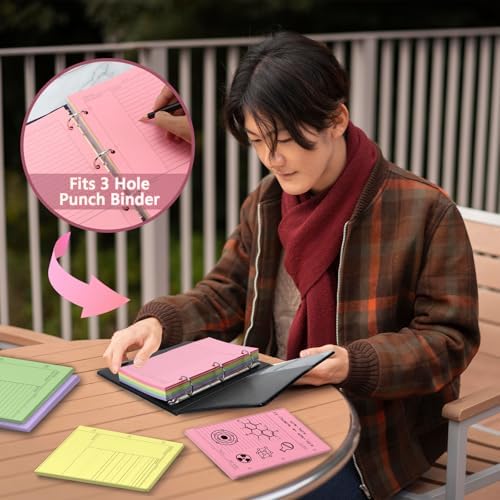 （Half Letter Size）5.5X8.5 Inch 200 Sheets Cornell Notebook Paper College Ruled Notebook Loose Leaf Half Letter Lined Paper 3 Hole Punched Taking System Filler Paper For Office School College Study