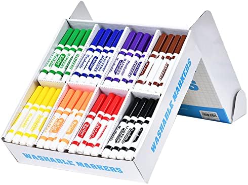 Rarlan Washable Markers Bulk for Kids, Bulk pack, 8 Colors, 160 Count (Pack of 6)