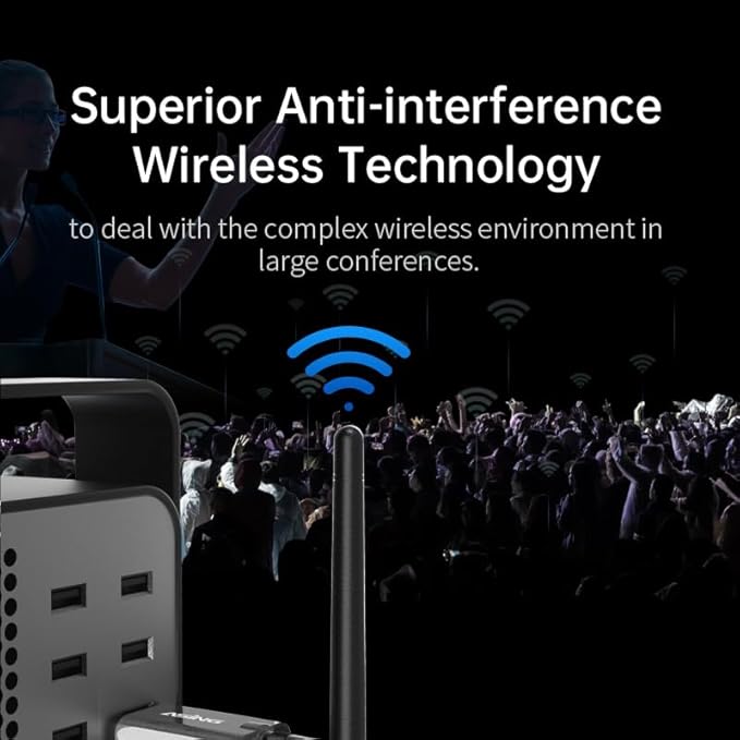 ASING Up to 980ft Long Range Wireless Presentation Remote, PowerPoint Clicker with Air Mouse, Volume Control, Spotlight and Magnifier Feature, Plug & Play for Windows/Mac,Ipad,Laptop & Keynote etc.