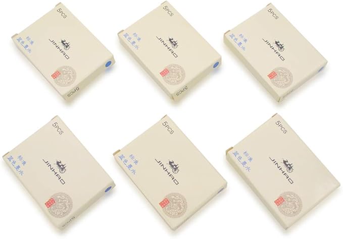 30pcs JINHAO Ink Cartridges Fountain Pen Refills for JINHAO and Baoer Pen Standard Size(Blue)
