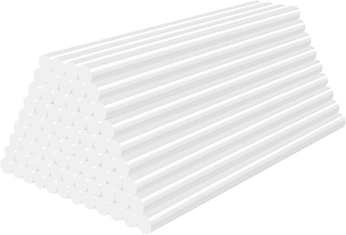 White Hot Glue Sticks, 72 Pack 0.43" Dia x 8" Long White Glue Sticks Standard for Crafting DIY Art School Gluing Project Sealing Wax, Car Dent Repair