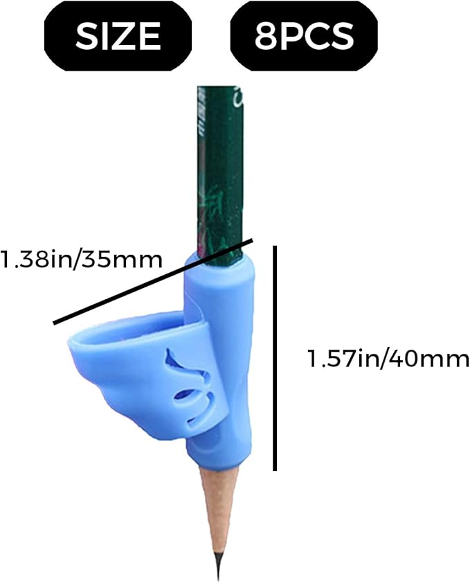 8 Pcs Pencil Grippers, Toddler Pen Grip Pen Holder for Kids Learning Tool Stationery Aid Grip Posture Correction Device Pencil Gripper Kids for Writing Posture.