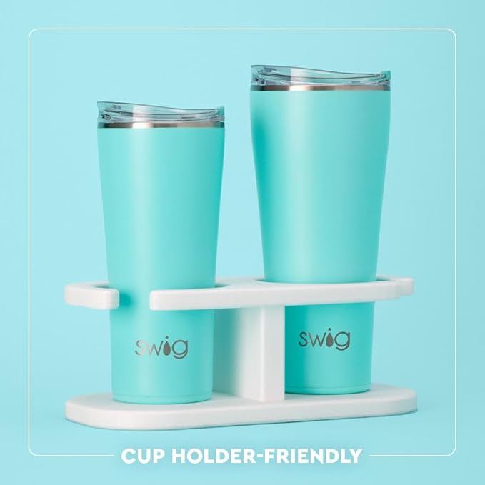 Swig Life 32oz Insulated Tumbler, Travel Coffee Tumbler with Lid, Cup Holder Friendly Stainless Steel, Travel Coffee Mug, Softball Gifts, Softball Water Bottle (Pitch Hit Run)