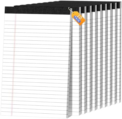 10pcs Legal Pads 5x8 White Note Pads Small Notepads College Ruled