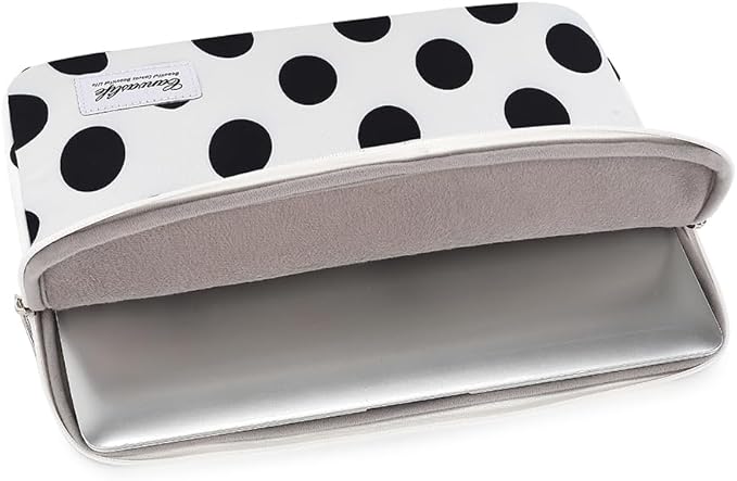 Canvaslife Waterproof 13-Inch Laptop Sleeve with Pocket for 13.3-Inch Laptop and MacBook Air/Pro 13 (Black Dot Pattern)