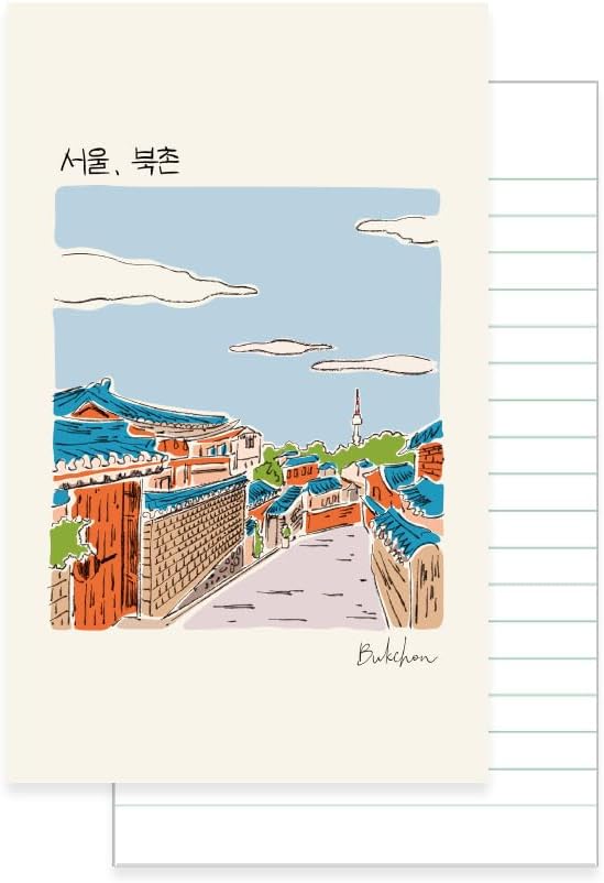 Monolike Seoul Paperback Line Notebook - 03. Bukchon_Design note, Mini note, Simple note, Notebook, 192 Pages, 4.13x6.69