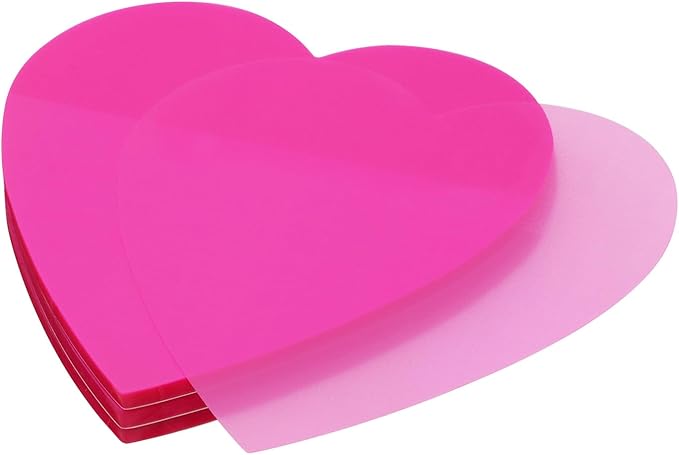 ONLYKXY 3 Pack Heart Shaped Transparent Sticky Notes 2.8X2.8in Waterproof Self-Stick Book Tabs 150 Sheets PET Markers Sticky Notes Pad (Rose Red)