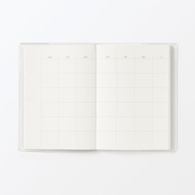 MUJI 84925337 Undated Schedule Notebook, Monthly, Daily, A6, Monthly, 12 Months, 366 Days Daily