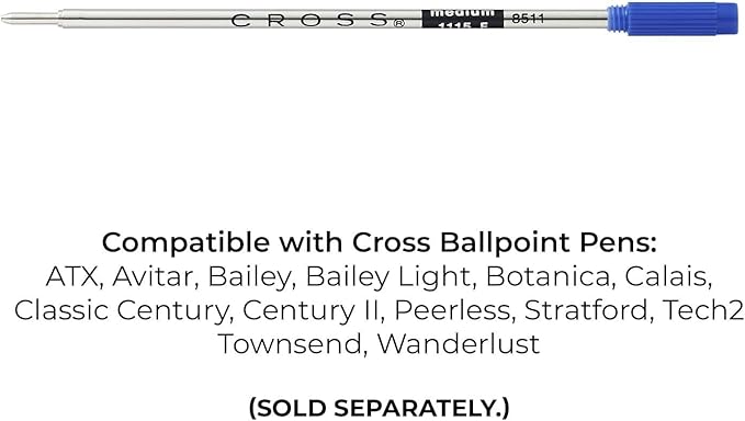 Cross Ballpoint Pen Refill - Refill for Consistent Ink Flow - Quick-Drying - Black - Broad - 1Pack