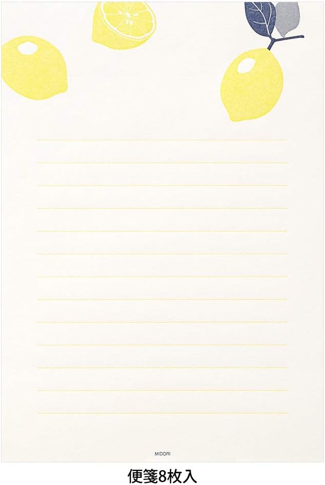 Midori Letterpress Lemons Letter Set