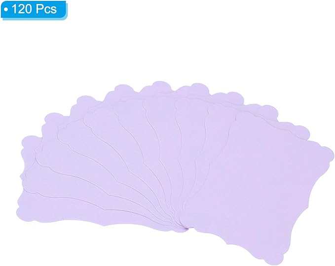 PATIKIL 3.7"x2.4" Blank Paper Business Cards, 120 Pack Small Index Flash Cards Words Message Note Card Mini Paper Tags Lace for DIY Gift, Light Purple
