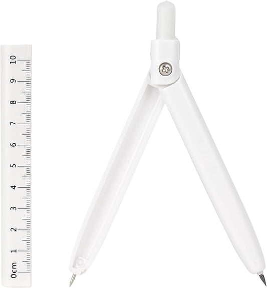 LABANCA 8 Pcs Compass Set with Protractor Rulers Pencil for Math Geometry (07734 White)