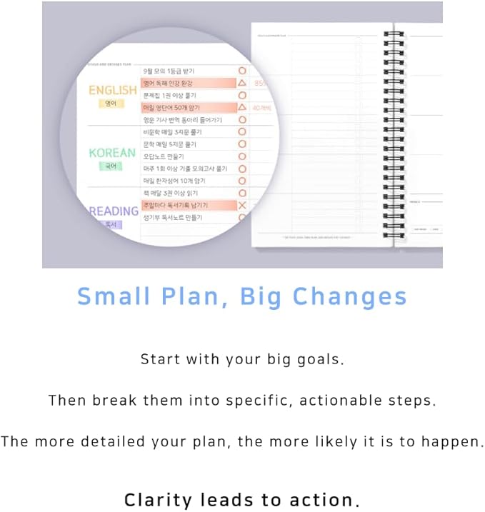 MOTEMOTE 10-Minute Planner 100 DAYS – Study Planner, Time-Blocking Productivity Journal, Spiral-Bound, Color Chip Edition (Serenity)