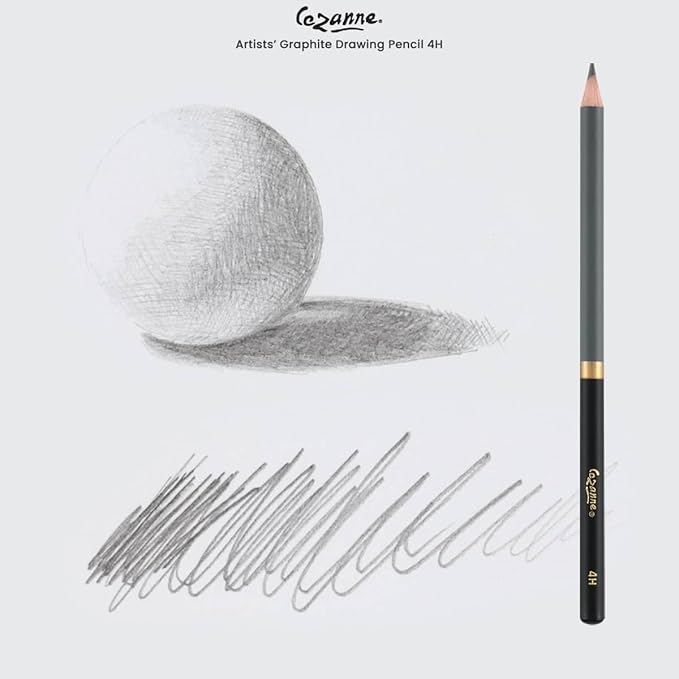 Cezanne Graphite Drawing Pencils Set - 4H, Set of 12 Break-Resistant Graphite Lead, Easy-to-Sharpen Sketch Pencils, Master Artist Quality Graphite Pencils for Technical and Artistic Drawing