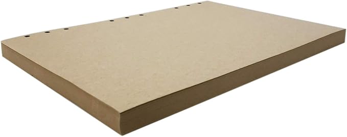 Zelten B5 Brown Refill Paper 9 Hole Punched, 100gsm Thick, 7.2"x10.1"(182x257mm) 26 Sheets, Loose Leaf Journal Inserts for Ring Binder Planner