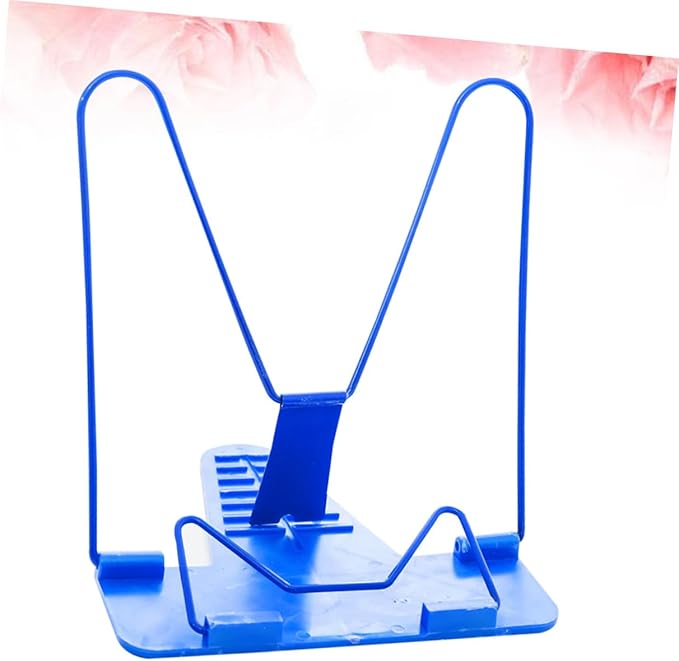 Artibetter 2PCS Adjustable Multi-Purpose Reading Book Shelf Blue Portable Lightweight Book Support Stand with - Smooth Surface Angle for Home Office Study Dorm Library