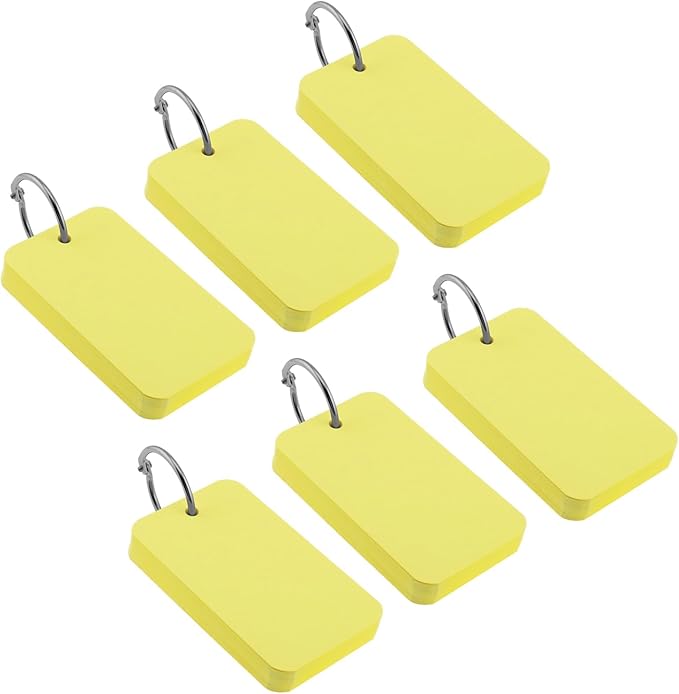 300 Pcs Index Cards with Ring, 2" x 3.5" Yellow Blank Flashcards for Studying, Vocabulary, Memos, Bookmark,Greetings (Yellow)