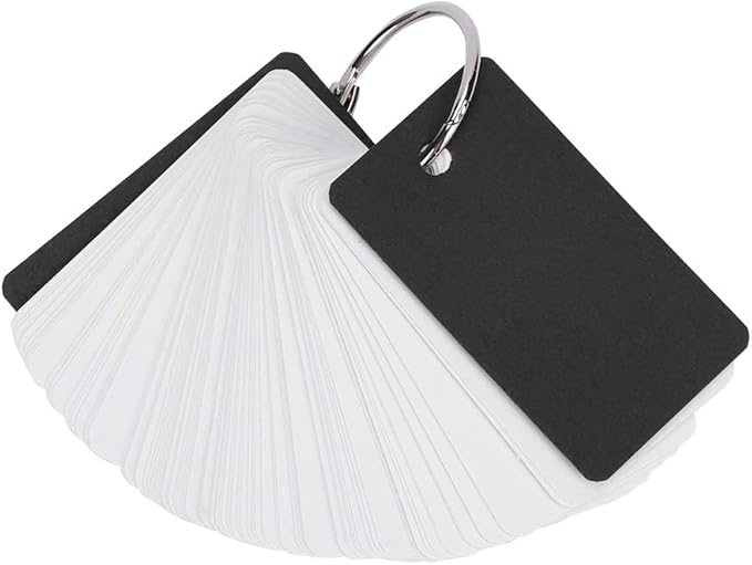 Mini Blank Flash Cards with Binder Rings Kraft Paper Blank Index Cards 4x6 with Punched Holes Easy Flip Flash Card White Study Note Cards Unruled Memo Scratch Pads Small DIY Greeting Cards 5 Pack