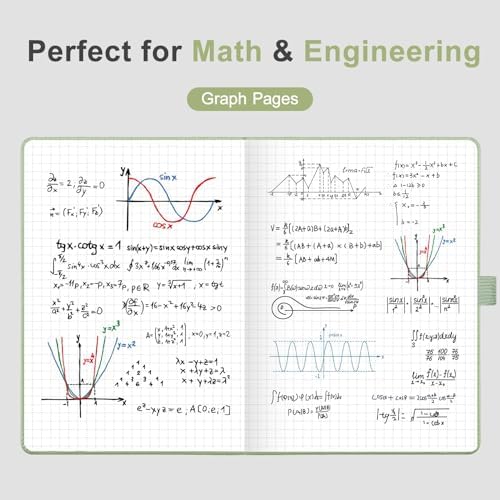 AHGXG Graph Grid Paper Notebook, 160 Pages, A5 Medium Size (5.7'' x 8.3'')