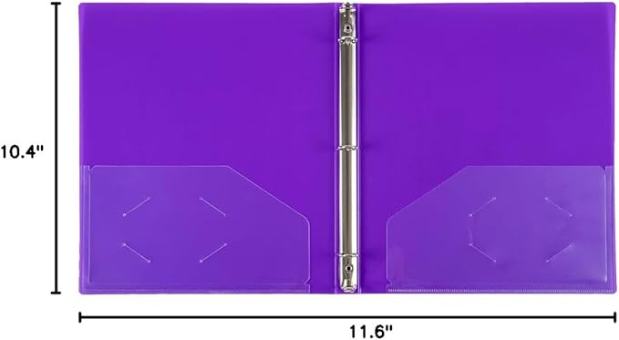 JAM PAPER Plastic 0.5 inch Binder - Purple 3 Ring Binder - Sold Individually