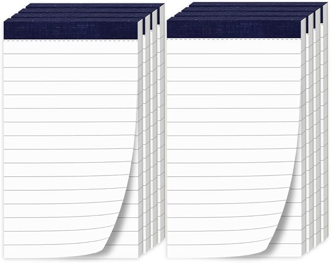 8 Pack Notepads for Daily Planning and Organization of Work 3x5 Inch 50 Sheets Small Lined Writing Memo Pads Refills Easy Tear Off no Rip Writing Pads Each Pad Narrow Ruled Mini Pocket Perforated