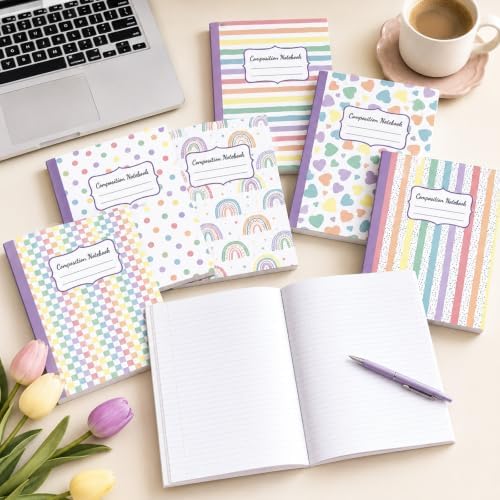 40Pcs Pastel Rainbow Composition Notebooks College Ruled 9-3/4 x 7-1/2''