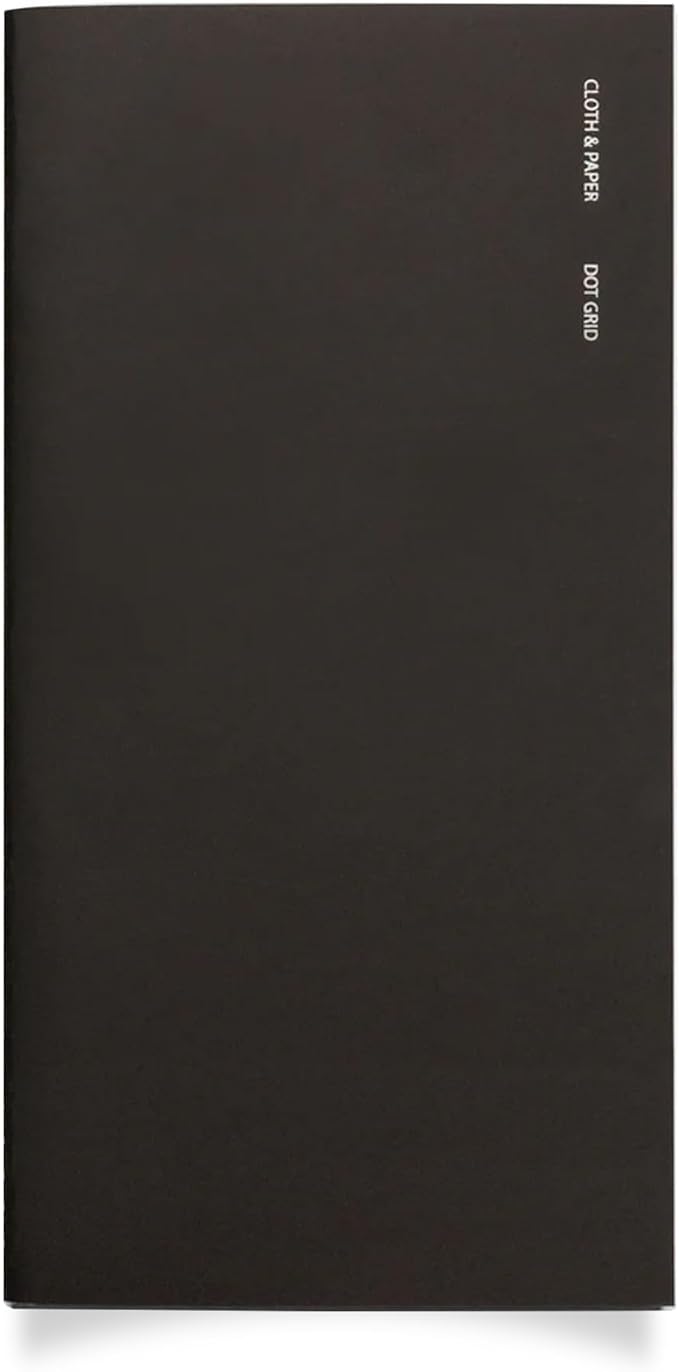Cloth & Paper Travel Notebook | Dot Grid Journal – Avant Garde | A5 Slim Dotted Notebook 4.3" x 8.3" | Bullet Journal for Planning, Sketching & Creative Notes for Work or School – Soft Touch Cover