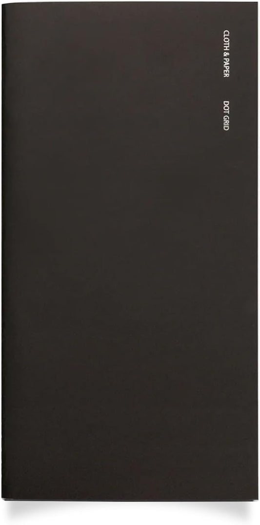Cloth & Paper Travel Notebook | Dot Grid Journal – Avant Garde | A5 Slim Dotted Notebook 4.3" x 8.3" | Bullet Journal for Planning, Sketching & Creative Notes for Work or School – Soft Touch Cover