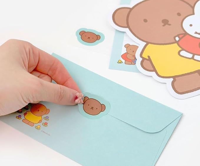 Cute Stationery Writing Paper and Envelopes Set, 8 Letter Papers, 4 Envelopes, and 4 Stickers Included (M)