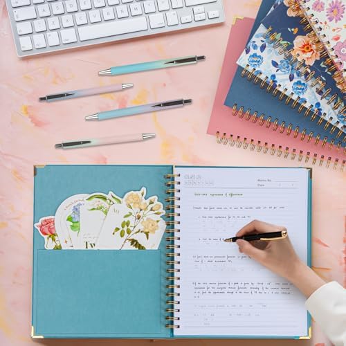 Hardcover Leather Spiral Notebook 8.5" x 11" with Removable Dividers, 300 Pages 5 Subject College Ruled Notebook for Work with Tabs, A4 Spiral Journal for Women Men, School Students Note Taking, Teal