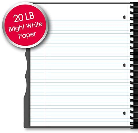 IQ+ iScholar 3-Subject Poly Cover Wirebound Notebook, College Ruled, 11 x 8.5 Inch, 150 Sheets, Red (59904-RE)