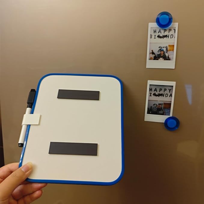 Mini Whiteboard，Fridge Whiteboard，6" X 8" with Dry Erase Marker and 2 Magnets，Pizarras para NiñOs Borrables for Students, Fridge, Locker,（Pink）