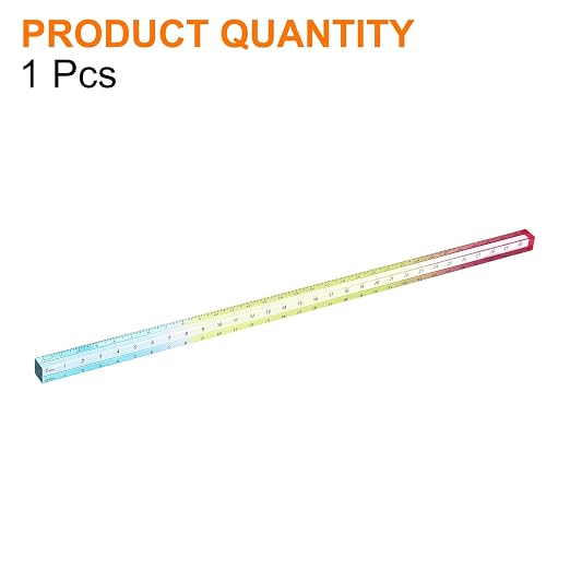 HARFINGTON Acrylic Clear Straight Rulers 30cm Metric,Colorful | Transparent Gradient Three-Dimensional Plastic Ruler Square Cube Measuring Tool for Classroom