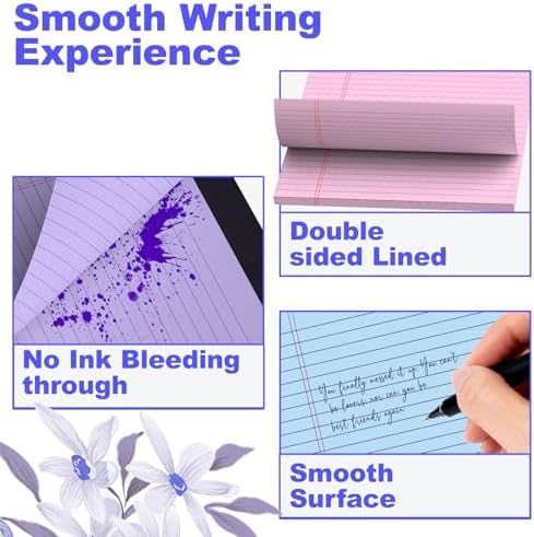 3 Pack Colored Legal Pads 8.5 x 11 Inch, Wide Ruled Notepads Lined Memo Note Pads, 8.5x11 Inch Micro Perforated Writing Pads 30 Sheets Per Pad for Work Study Daily Note Taking List