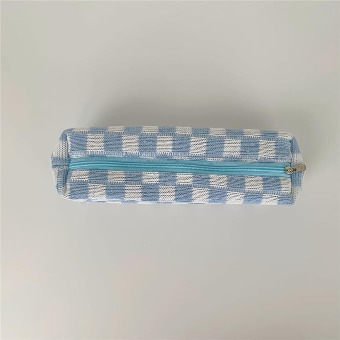 Pencil Case Pen Case Office College School Storage Bag Pouch Holder Box Organizer Makeup Pouch Cosmetic Bag Aesthetic Cute Pencil Case for Girls Boys Kids (Blue)