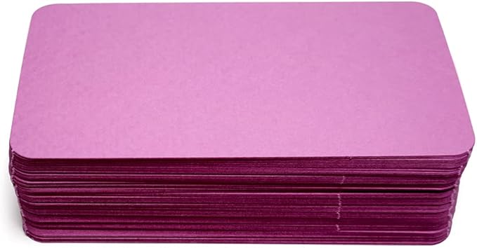 PPAPPAPPIYO 3.5x2 rounded corner index cards180gsm Thick Cardstock, Blank Colored Flash Cards for Study, Notes, Business Cards & Labels, Small Notecards 100 Pack (purple)