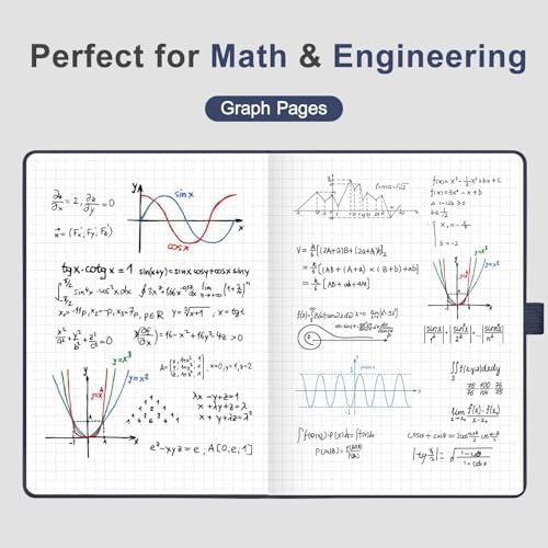 AHGXG Graph Grid Paper Notebook, 160 Pages, A5 Medium Size (5.7'' x 8.3'')
