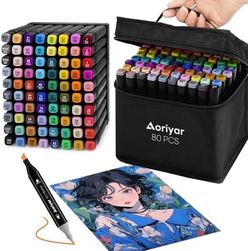 Alcohol Markers Dual Tip Art - 80 Colors Alcohol Based